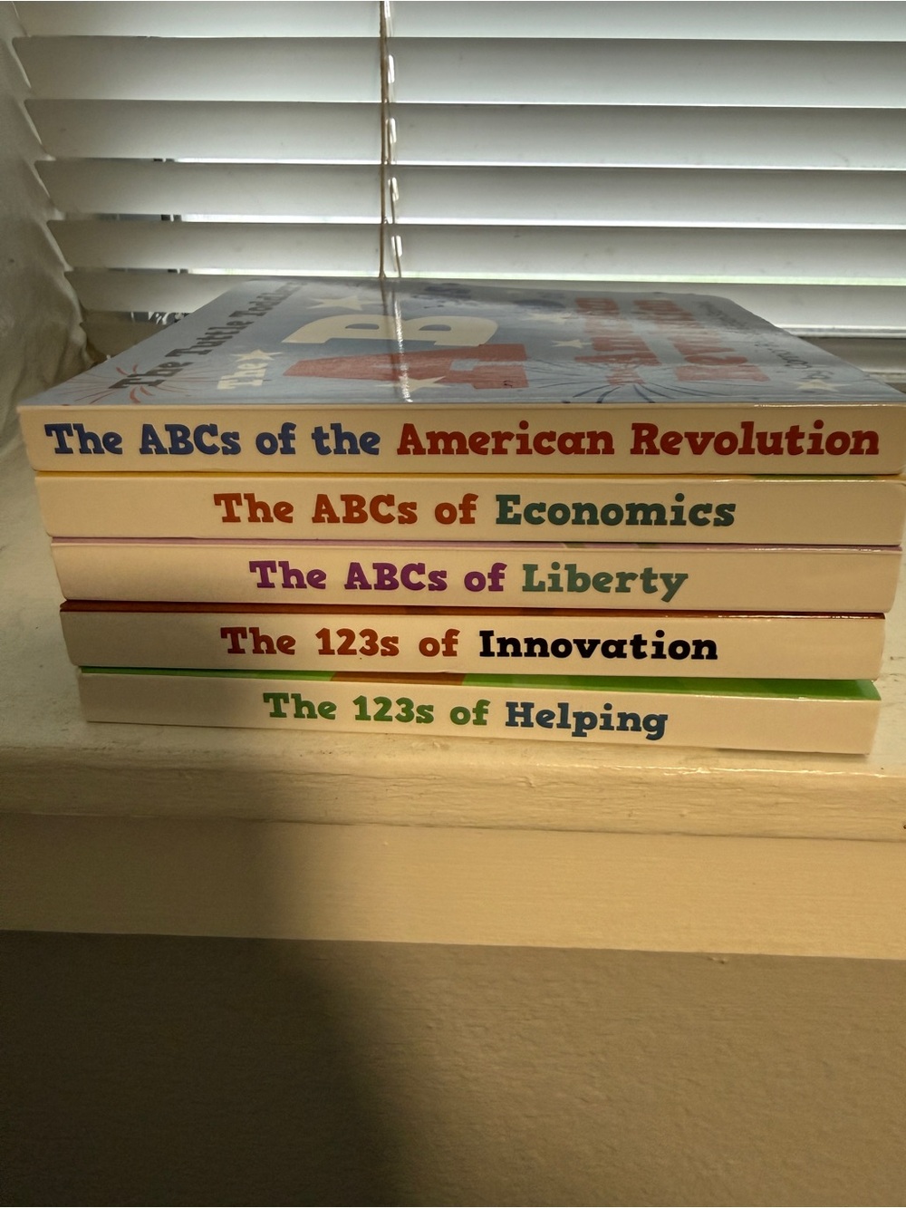 Set of Five ABC/123 Educational Board Books - Colorful Lettering